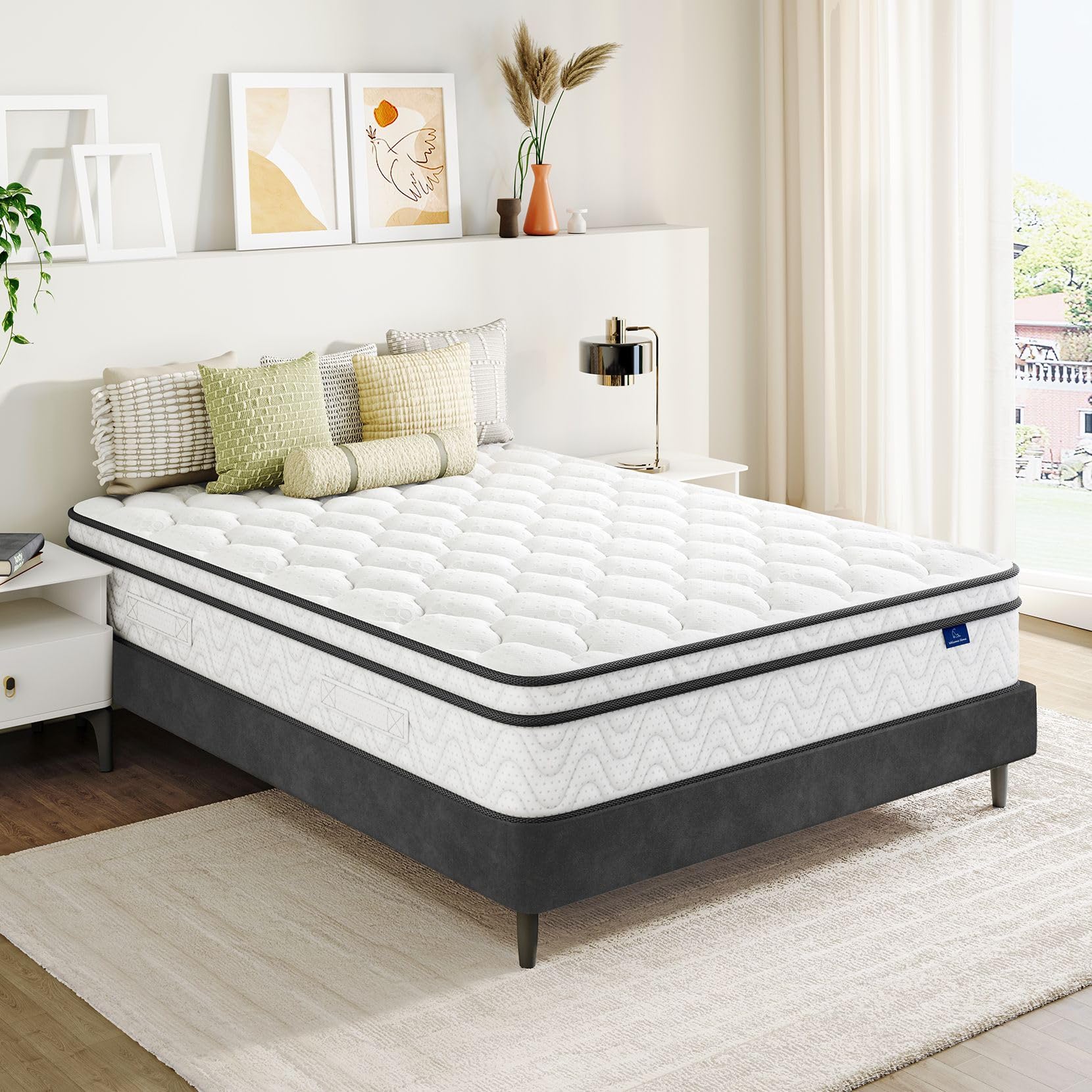 Vesgantti Queen Size Mattress  12 Inch Hybrid Queen Mattress in a Box  Queen Bed Mattress with Memory Foam and Pocket Spring  Ergonomic Design & Pressure Relief  Medium Firm Feel  60''*80''*12''